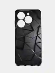Тёмно-серый чехол Tecno Spark 20 / Spark 20C / Spark GO 2024 / Infinix Smart 8 / HOT 40i, с принтом