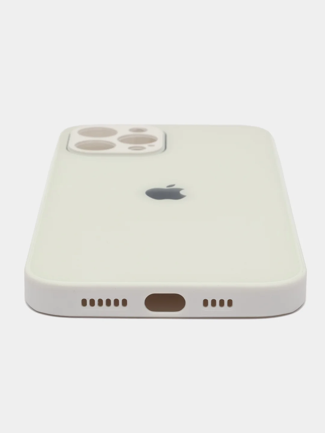 Белый чехол стеклянный для iPhone 12 Pro Max
