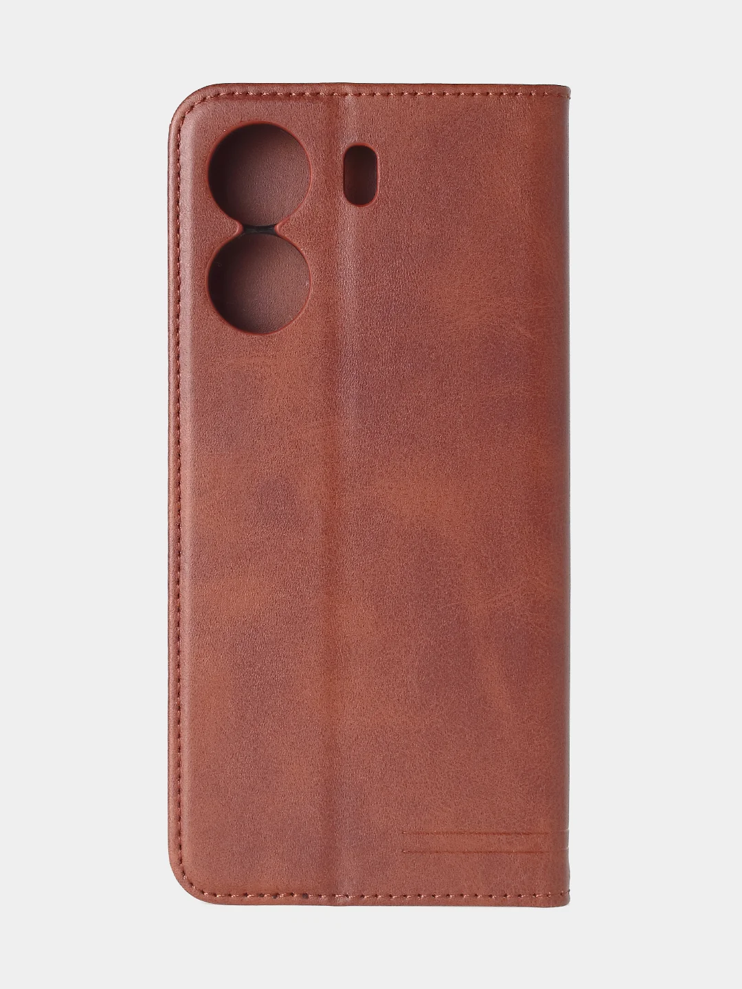 Терракотовый чехол-книжка для Xiaomi Redmi 13C / Poco C65 из высококачественной кожи