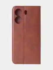 Терракотовый чехол-книжка для Xiaomi Redmi 13C / Poco C65 из высококачественной кожи