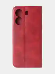 Алый чехол-книжка для Xiaomi Redmi 13C / Poco C65 из высококачественной кожи