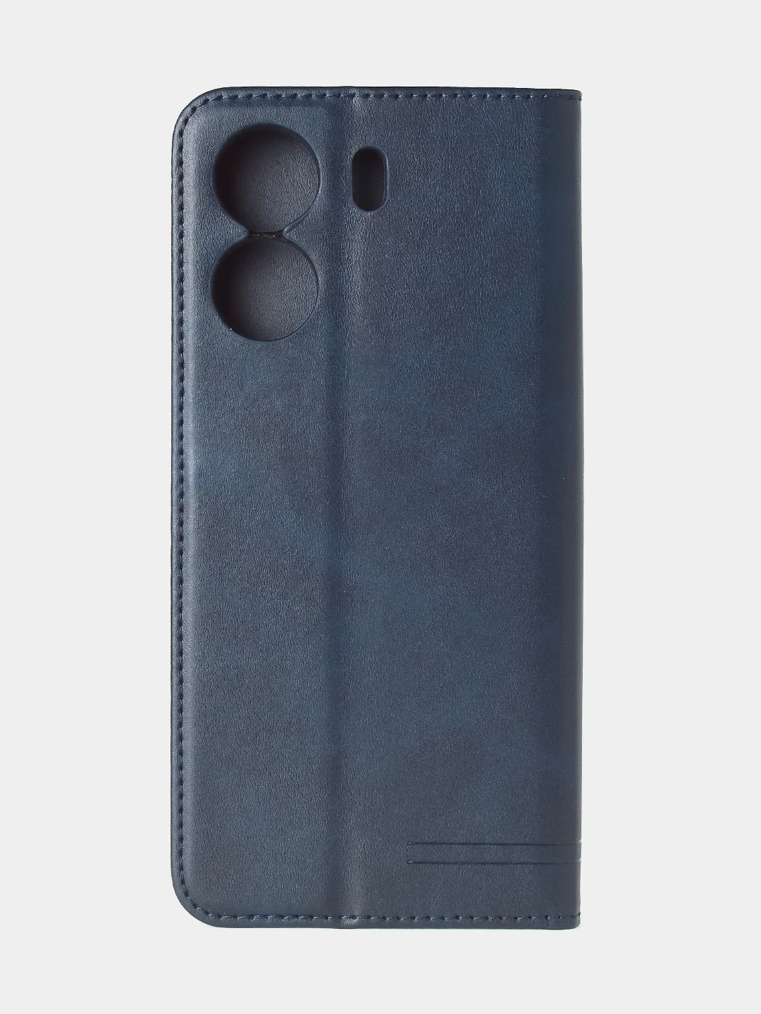 Темно-синий чехол-книжка для Xiaomi Redmi 13C / Poco C65 из высококачественной кожи