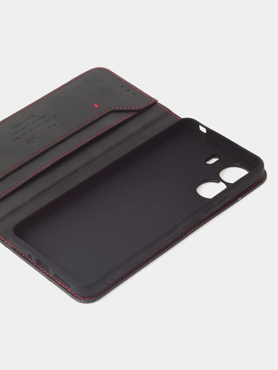 Угольный чехол-книжка для Xiaomi Redmi 13C / Poco C65 из высококачественной кожи