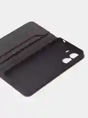 Угольный чехол-книжка для Xiaomi Redmi 13C / Poco C65 из высококачественной кожи