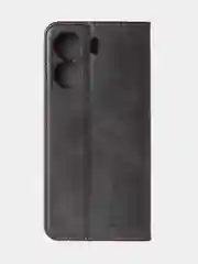Угольный чехол-книжка для Xiaomi Redmi 13C / Poco C65 из высококачественной кожи