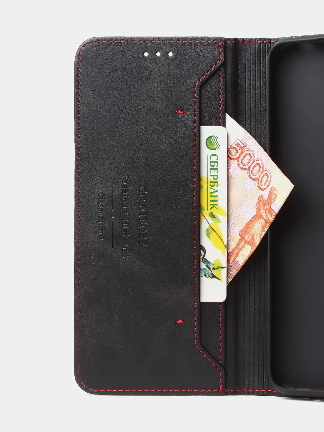 Угольный чехол-книжка для Xiaomi Redmi 13C / Poco C65 из высококачественной кожи
