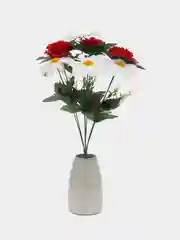 Красный искусственные цветы ромашки букет