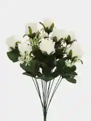 Белый искусственные цветы розы, букет 13 голов