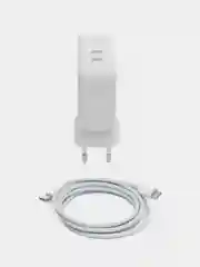 Зарядное устройство 35W с двумя портами USB-C и кабелем USB-C Lightning