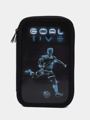 Пенал школьный, 3 отделения, ламинированный картон, 19х11 см, Goal, Пифагор, 271547