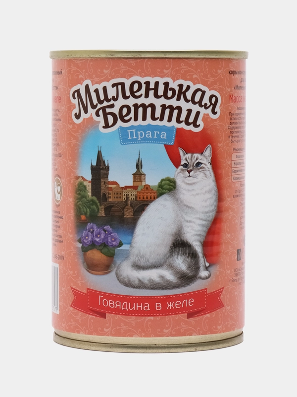 Влажный корм для кошек Миленькая Бетти Прага Говядина желе 400гр
