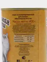 Влажный корм для кошек Миленькая Бетти Москва Перепелка в желе 400гр