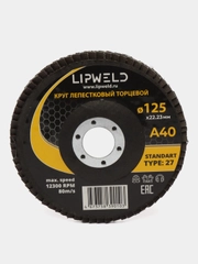 10 кругов лепестковых КЛТ д.125мм А40 Lipweld тип 27 для шлифования различных поверхностей
