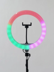 Кольцевая лампа RGB 26см цветная с усиленным штативом, селфи лампа для тик ток, для фото