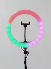 Кольцевая лампа RGB 26см цветная с усиленным штативом, селфи лампа для тик ток, для фото