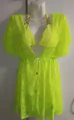 Лимонный накидка пляжная в сетку, туника