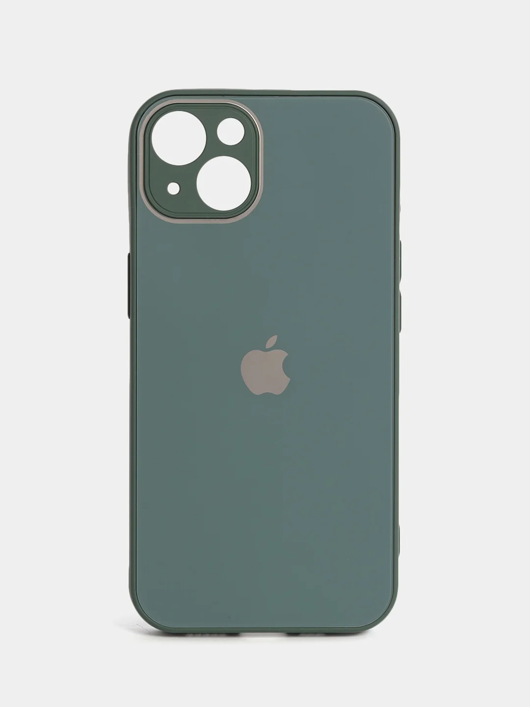 Зелёный хаки чехол для iPhone 11, 12, 13, 12 Pro Max, 12 Pro, силиконовый, со стеклянной панелью