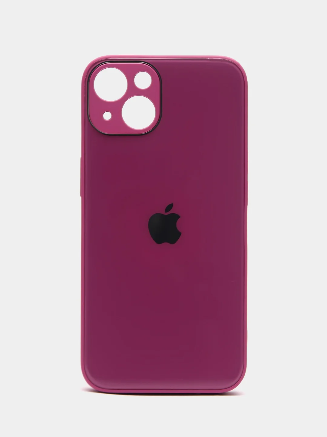 Фуксия чехол для iPhone 11, 12, 13, 12 Pro Max, 12 Pro, силиконовый, со стеклянной панелью