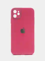 Тёмно-розовый чехол для iPhone 11, 12, 13, 12 Pro Max, 12 Pro, силиконовый, со стеклянной панелью
