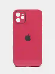 Тёмно-розовый чехол для iPhone 11, 12, 13, 12 Pro Max, 12 Pro, силиконовый, со стеклянной панелью