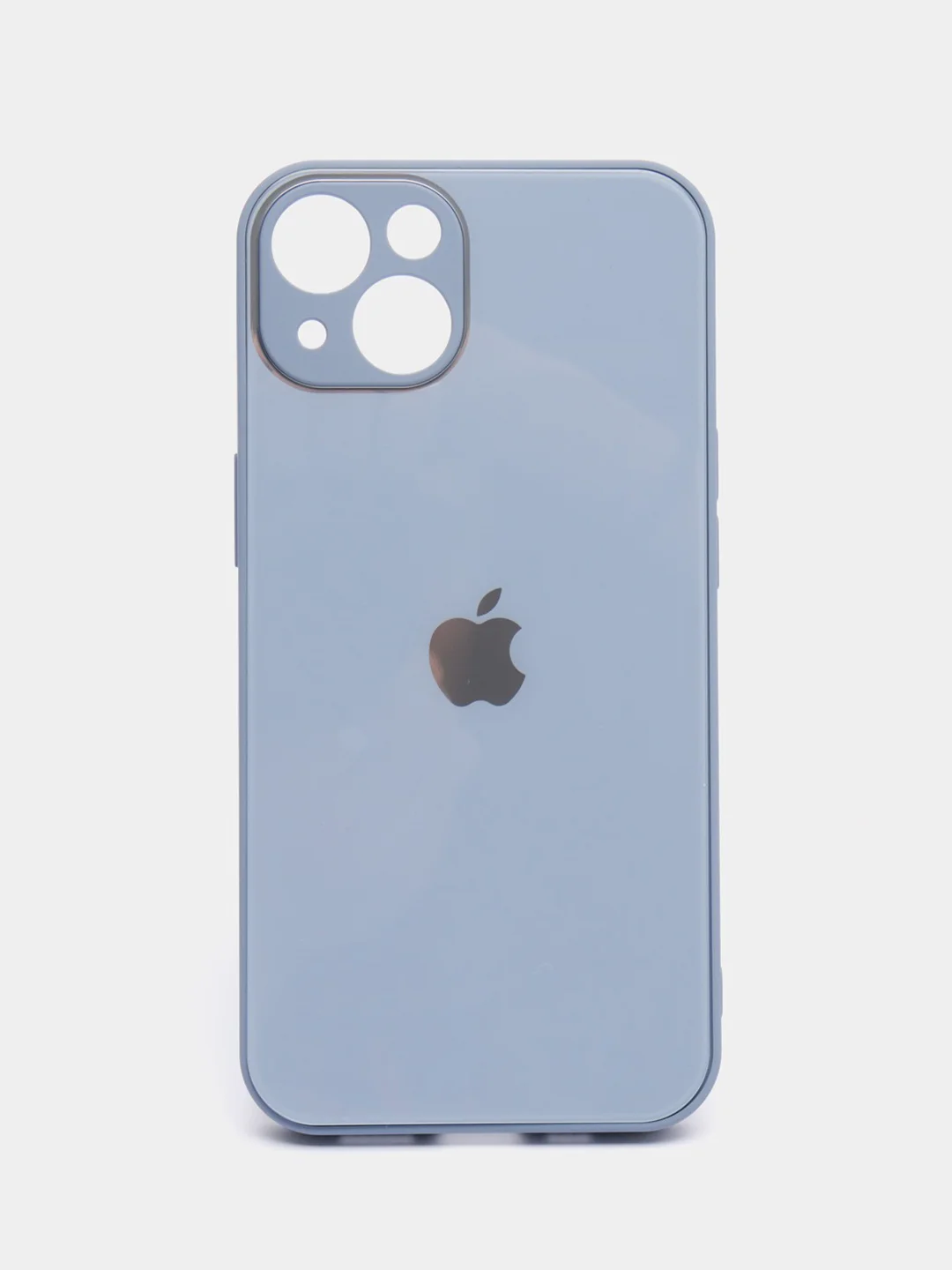 Небесно-голубой чехол для iPhone 11, 12, 13, 12 Pro Max, 12 Pro, силиконовый, со стеклянной панелью