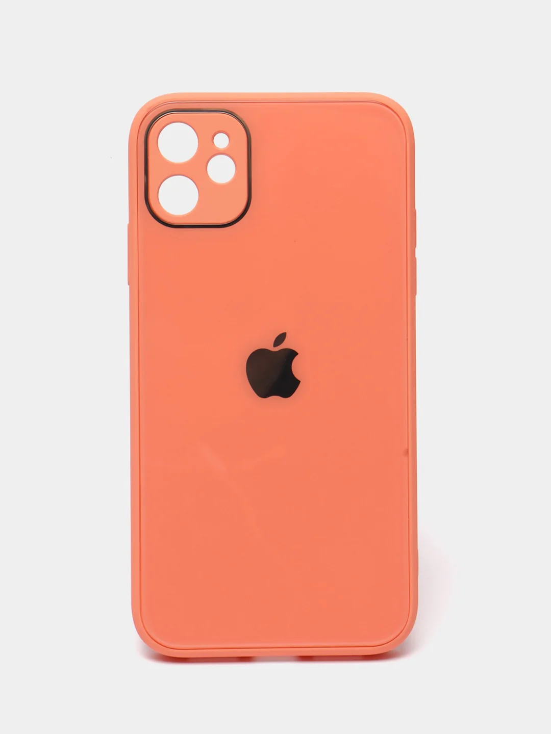 Оранжевый чехол для iPhone 11, 12, 13, 12 Pro Max, 12 Pro, силиконовый, со стеклянной панелью