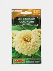 Семена цветы "Цинния Сенсация кремовая"