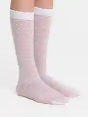 Кремовый гольфы детские, капроновые, белые, для девочек, с узорами