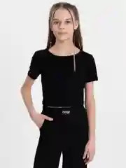 Угольный топ с коротким рукавом, для девочки