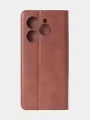 Коричневый чехол-книжка для Tecno Spark 20 Pro (4G) из высококачественной кожи