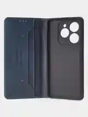 Синий чехол-книжка для Tecno Spark 20 Pro (4G) из высококачественной кожи
