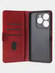 Алый чехол-книжка для Tecno Spark 20 Pro (4G) из высококачественной кожи