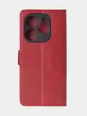 Алый чехол-книжка для Tecno Spark 20 Pro (4G) из высококачественной кожи