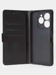 Угольный чехол-книжка для Tecno Spark 20 Pro (4G) из высококачественной кожи