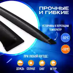 Дефлекторы боковых окон, ветровики Toyota Land Cruiser 100/Тойота Ленд Крузер с 1997-2007г