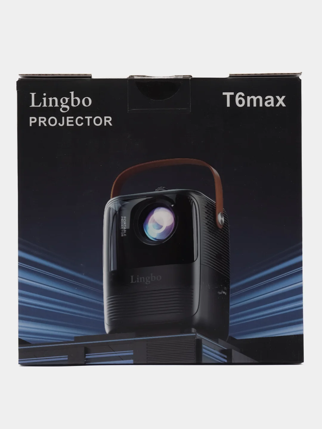 Черный портативный проектор Lingbo T6 Max, Wi-Fi, Full HD, Android TV