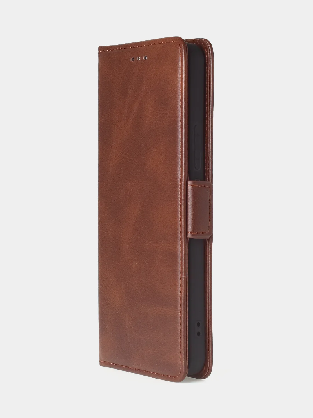 Терракотовый чехол-книжка для Xiaomi Redmi Note 13 Pro (5G) / Poco X6 (5G) из высококачественной кожи