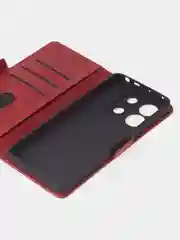 Алый чехол-книжка для Xiaomi Redmi Note 13 Pro (5G) / Poco X6 (5G) из высококачественной кожи