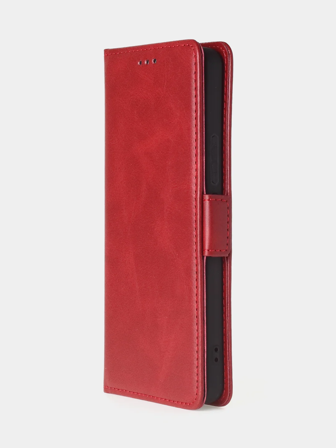 Алый чехол-книжка для Xiaomi Redmi Note 13 Pro (5G) / Poco X6 (5G) из высококачественной кожи