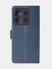 Темно-синий чехол-книжка для Xiaomi Redmi Note 13 Pro (5G) / Poco X6 (5G) из высококачественной кожи