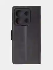 Угольный чехол-книжка для Xiaomi Redmi Note 13 Pro (5G) / Poco X6 (5G) из высококачественной кожи