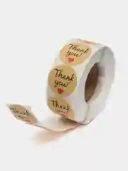 Карамельный наклейки круглые handmade для упаковки, этикетки "Handmade with love", "Thank you" d=2,5см