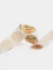 Карамельный наклейки круглые handmade для упаковки, этикетки "Handmade with love", "Thank you" d=2,5см