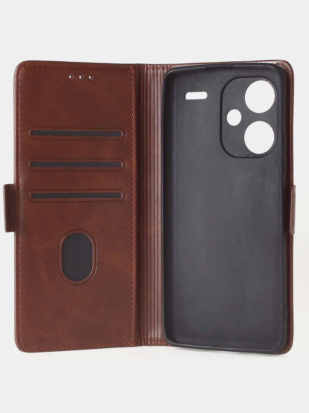 Терракотовый чехол-книжка GQ Lite для Xiaomi Redmi Note 13 Pro Plus из высококачественной кожи