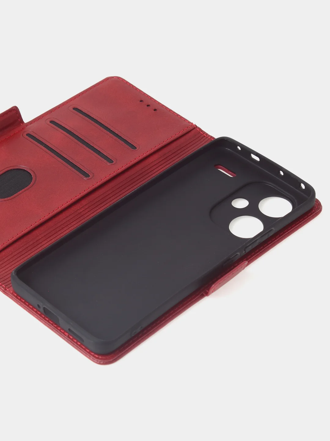 Алый чехол-книжка GQ Lite для Xiaomi Redmi Note 13 Pro Plus из высококачественной кожи