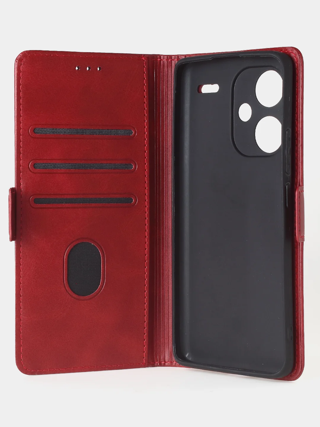 Алый чехол-книжка GQ Lite для Xiaomi Redmi Note 13 Pro Plus из высококачественной кожи
