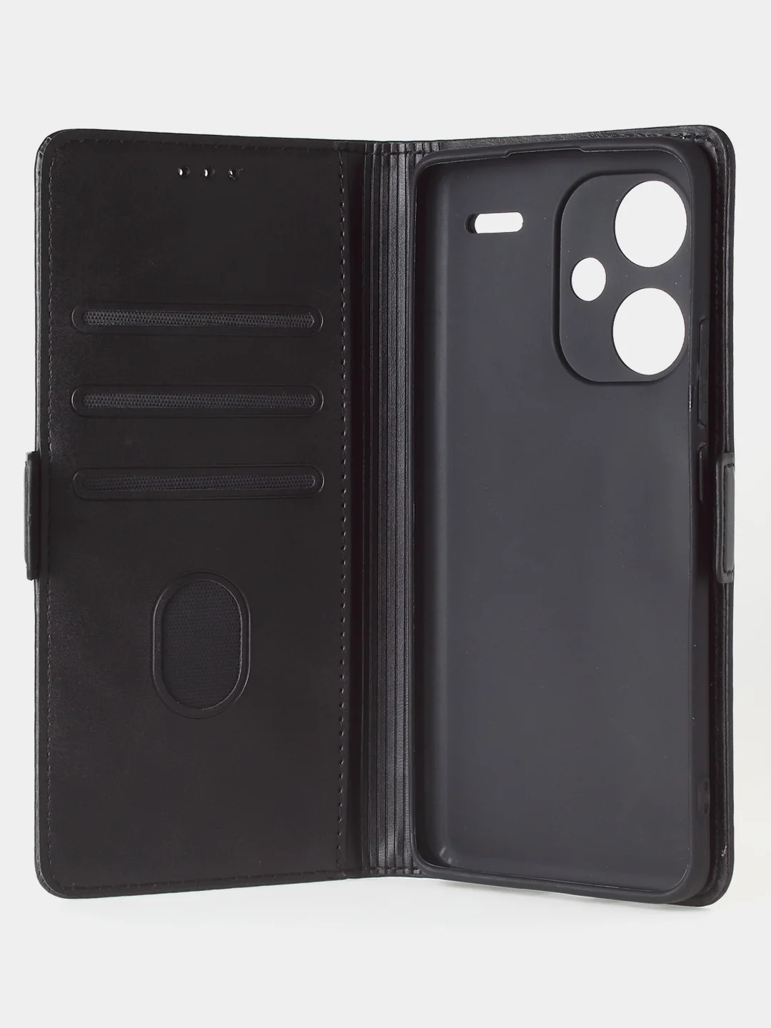 Угольный чехол-книжка GQ Lite для Xiaomi Redmi Note 13 Pro Plus из высококачественной кожи