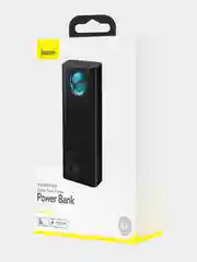 Черный внешний аккумулятор Baseus 65W с кабелем Type-C, 30000mAh, PD / QC Powerbank, BS-30KP365