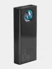 Черный внешний аккумулятор Baseus 65W с кабелем Type-C, 30000mAh, PD / QC Powerbank, BS-30KP365