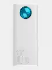 Белый внешний аккумулятор Baseus 65W с кабелем Type-C, 30000mAh, PD / QC Powerbank, BS-30KP365